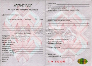 Аттестат о Полном Среднем Образовании Беларуси 2021г в Нальчике